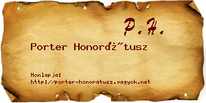 Porter Honorátusz névjegykártya